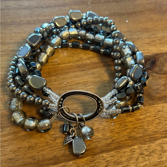 Silpada “Hailstone” Silver and Black Multi-Strand Bracelet - Picture 4 of 5